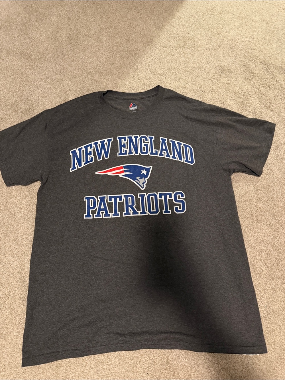 Majestic Navy, Red & White New England Patriots Graphic Tee